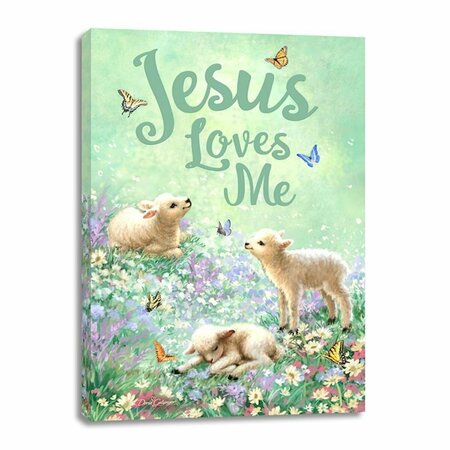 PERTRECHOS 10 x 14 in. Jesus Loves Me Frameless Canvas PE3318239